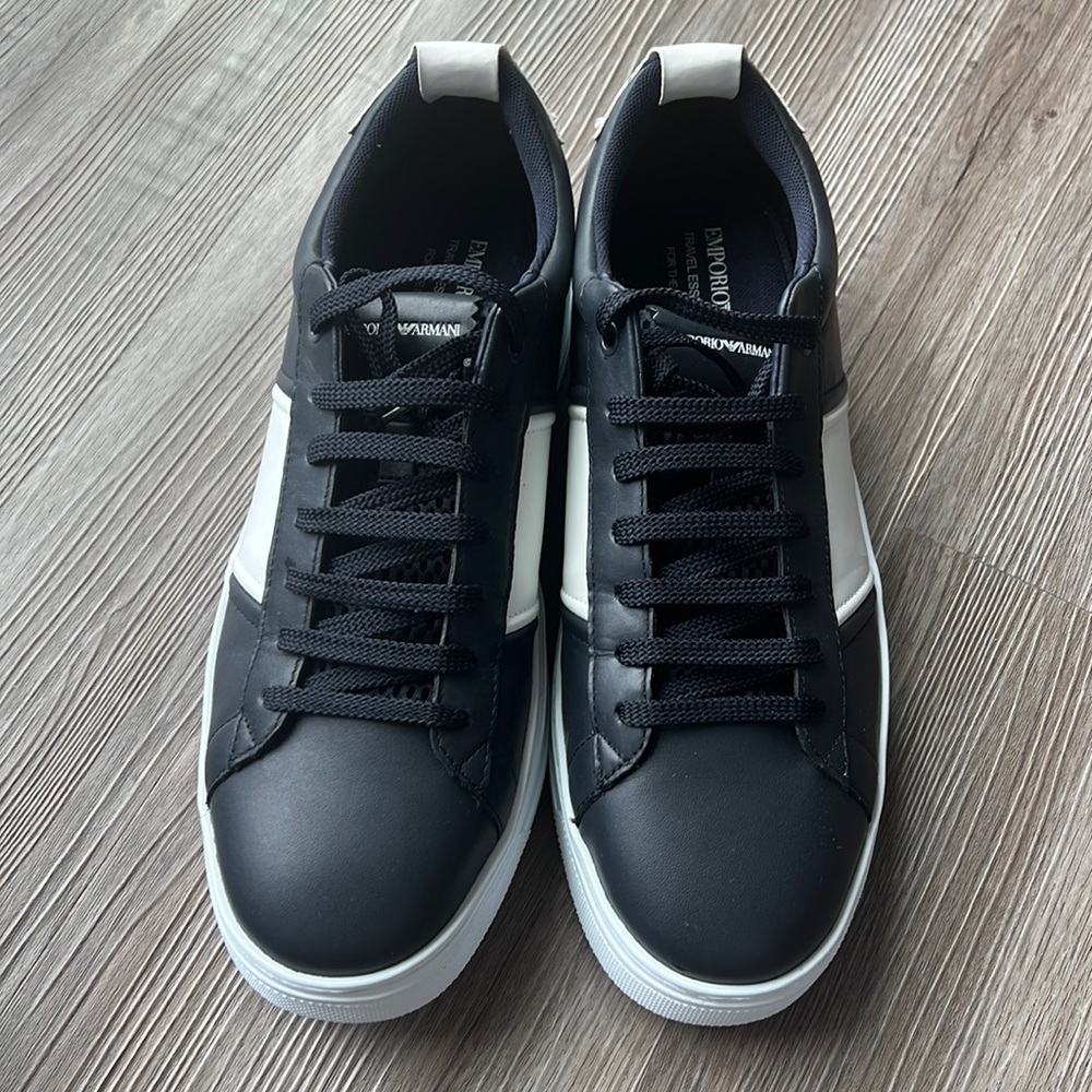 Emporio Armani Leather sneakers with rubber details